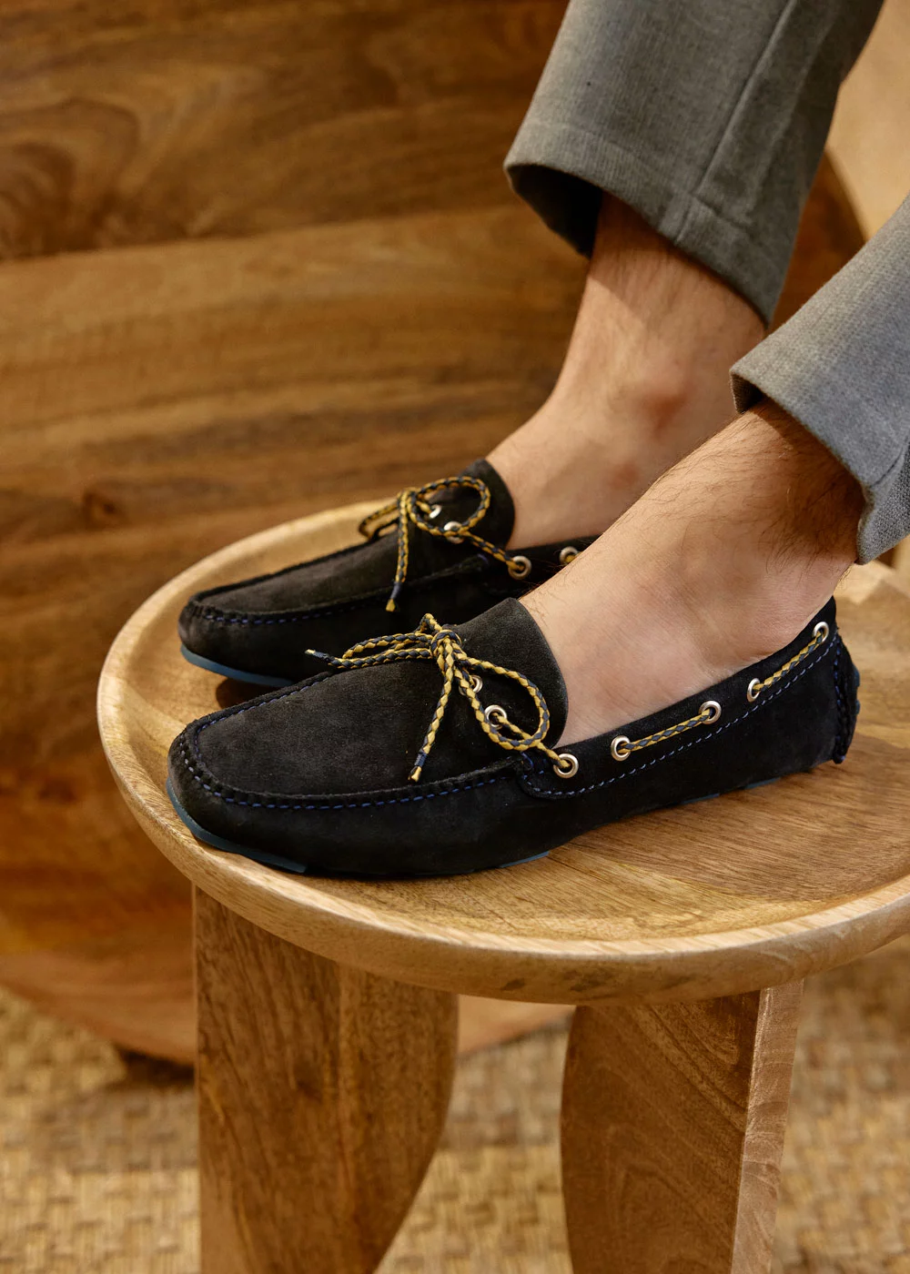 LACE SQUARE VELOURS MARINE