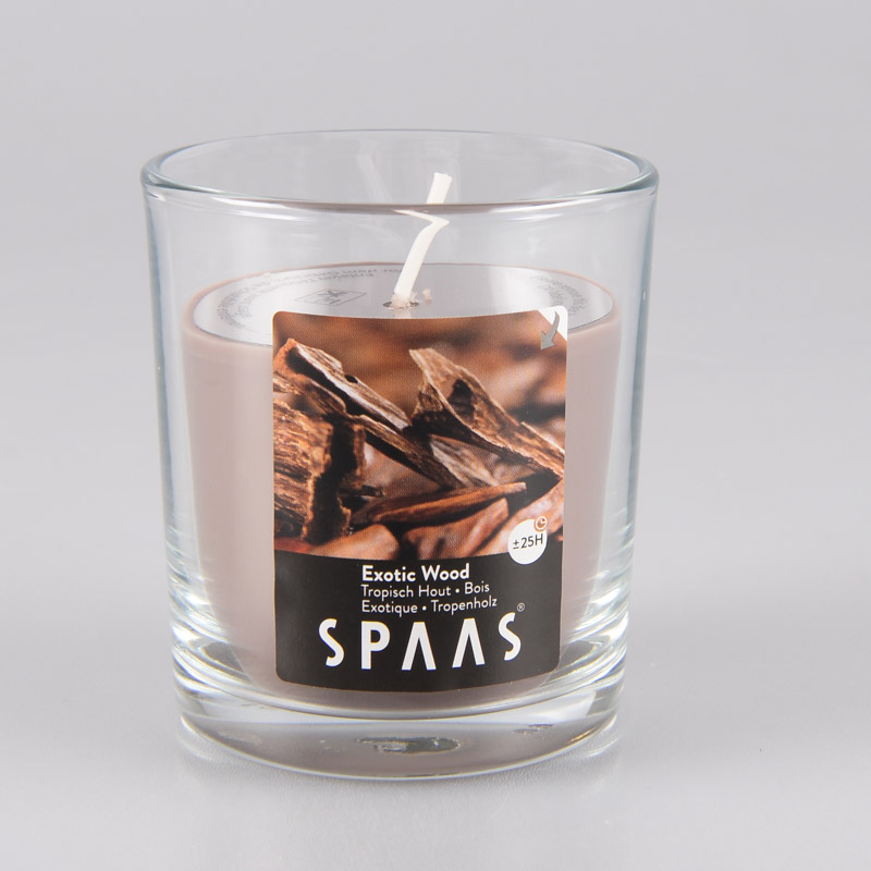 Bougie dans verre parfumée 'Bois Exotique'