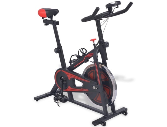 VIDAXL - Vélo d'appartement avec capteurs de pouls noir et rouge