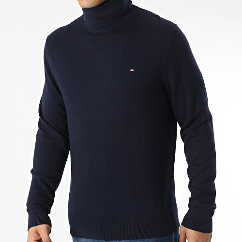 Pull Col Roulé Pima 8048 Bleu Marine