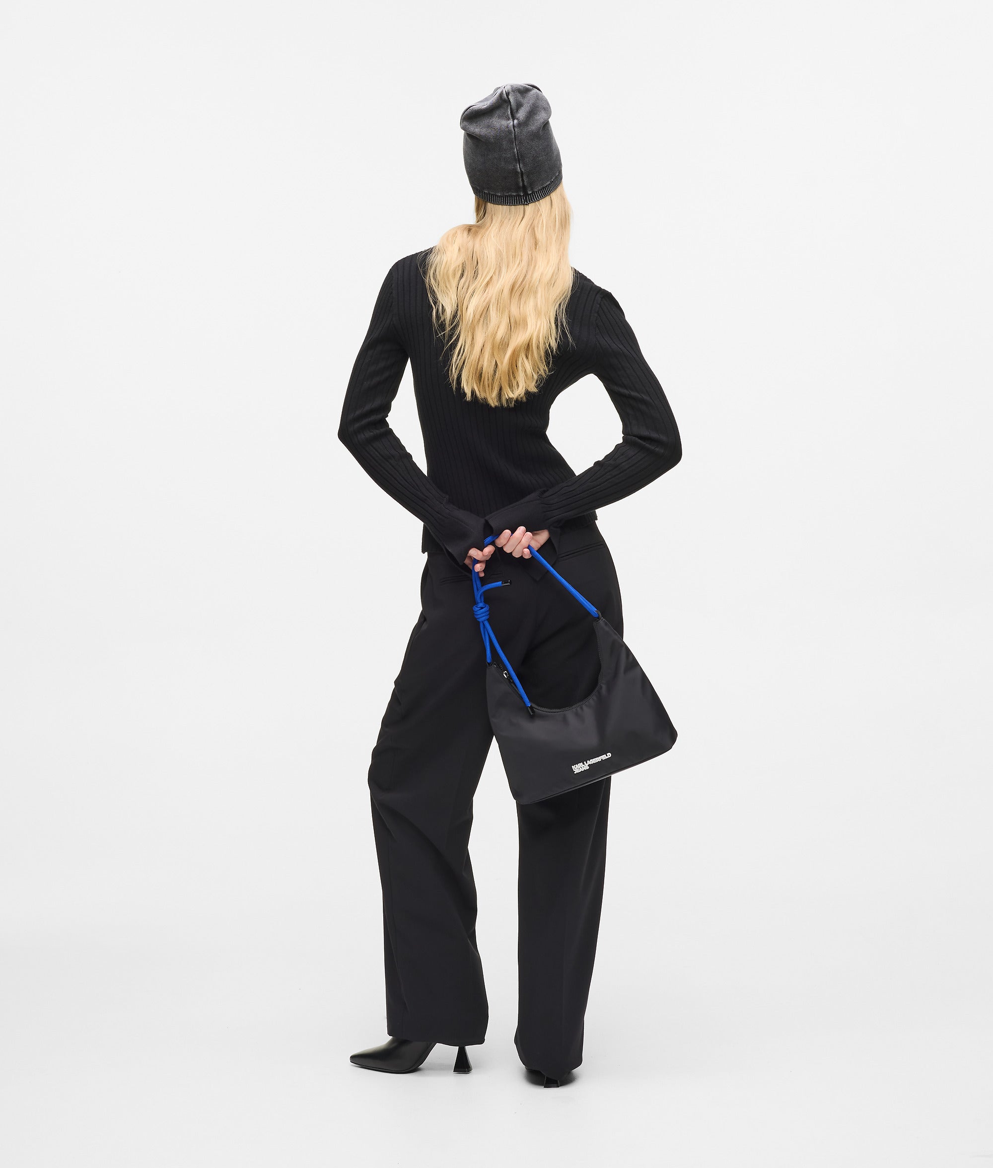 Nylon schoudertas met koord