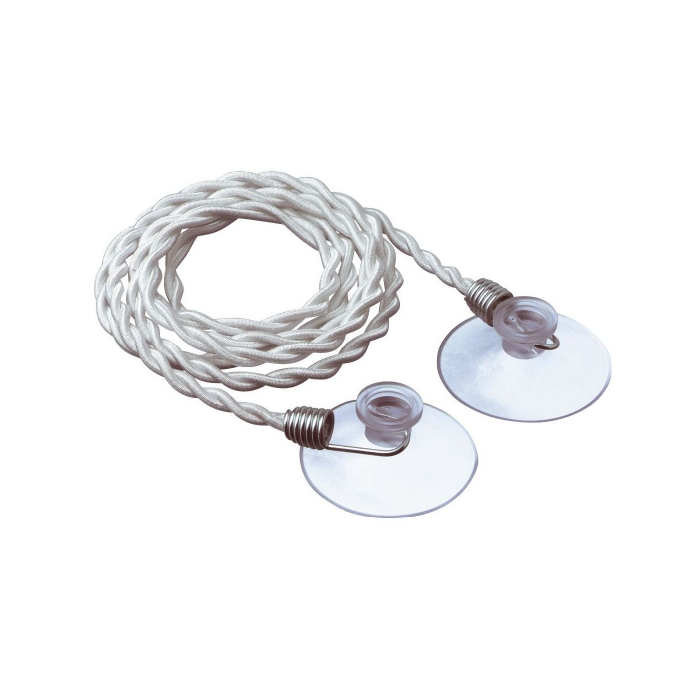 (250cm) Pegless Washing Line Reise Wäscheleine mit Saugnäpfen (109) - Weiss