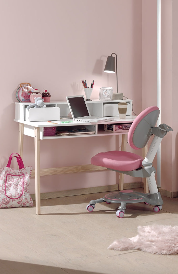 LUCEVI - Kiddy Bureau Met Opzet - Hout - Wit - 120x55x90cm