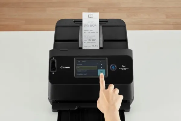 Canon imageFORMULA DR-S150 - Dokumentscanner - CMOS / CIS - Duplex - 216 x 3000 mm - 600 dpi x 600 dpi - op til 45 ppm (mono) / op til 45 ppm (farve) - ADF (60 ark) - op til 4000 scanninger pr. dag - USB 2.0, Gigabit LAN, Wi-Fi(n), USB 3.2 Gen 1x1