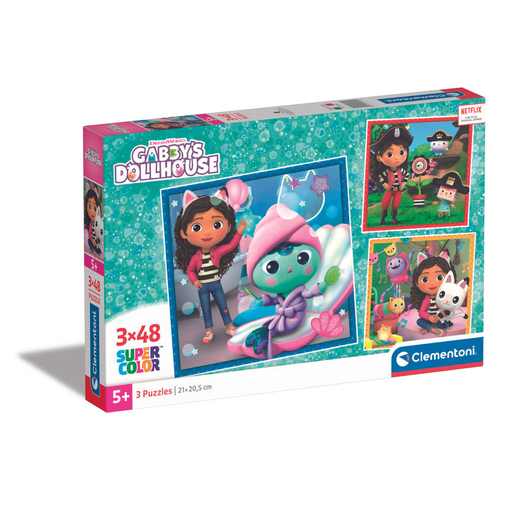 Clementoni Gabby’s Poppenhuis vrienden puzzelset - 3 x 48 stukjes
