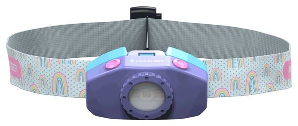 Lampe Frontale LED pour enfant KIDLED2 motif Arc en ciel | Version piles | 40 Lumens | 20h d'autonomie | 9m de distance d'éclairage | LEDLENSER