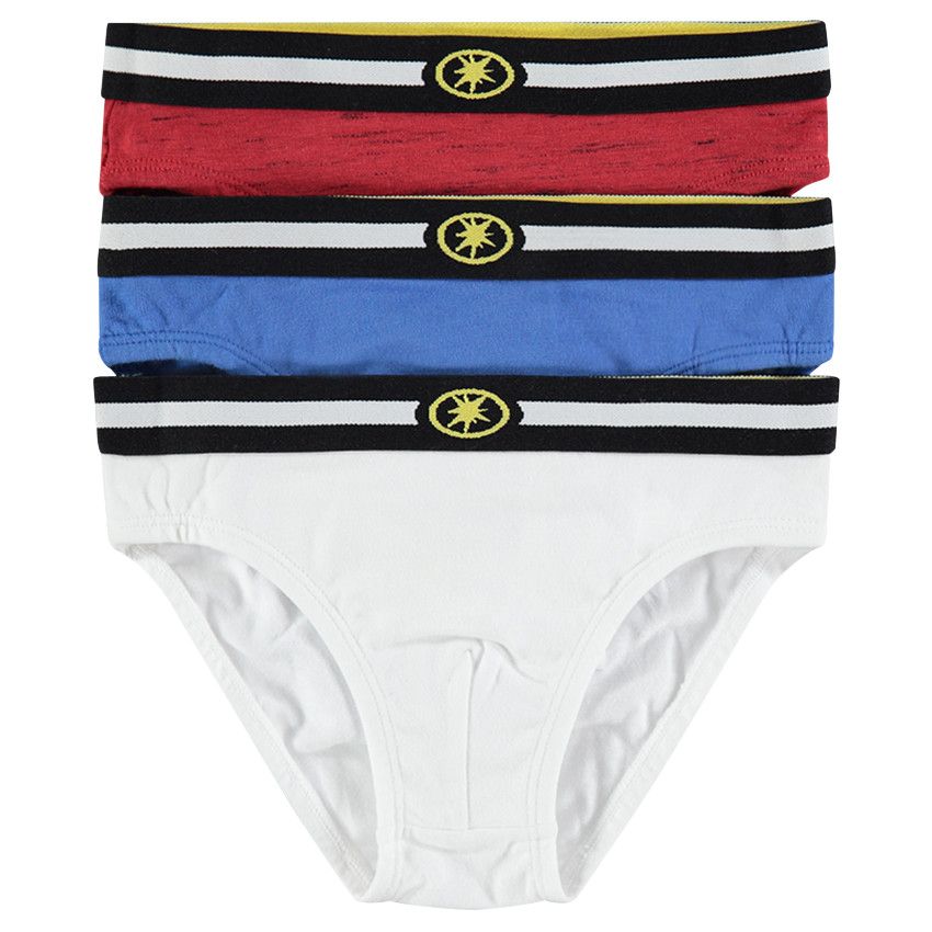 Lot de 3 slips en coton unis avec prints Les Indestructibles Disney - Bleu moyen