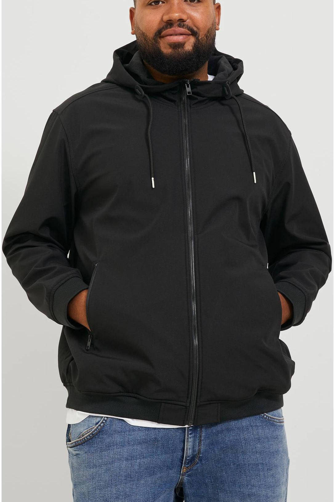 JACK & JONES PLUS SIZE softshell jas Plus Size zwart