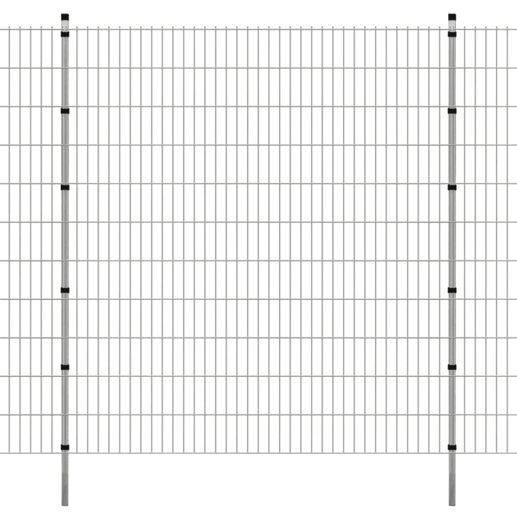 Poteaux de clôture 10 pcs argenté 280 cm acier galvanisé