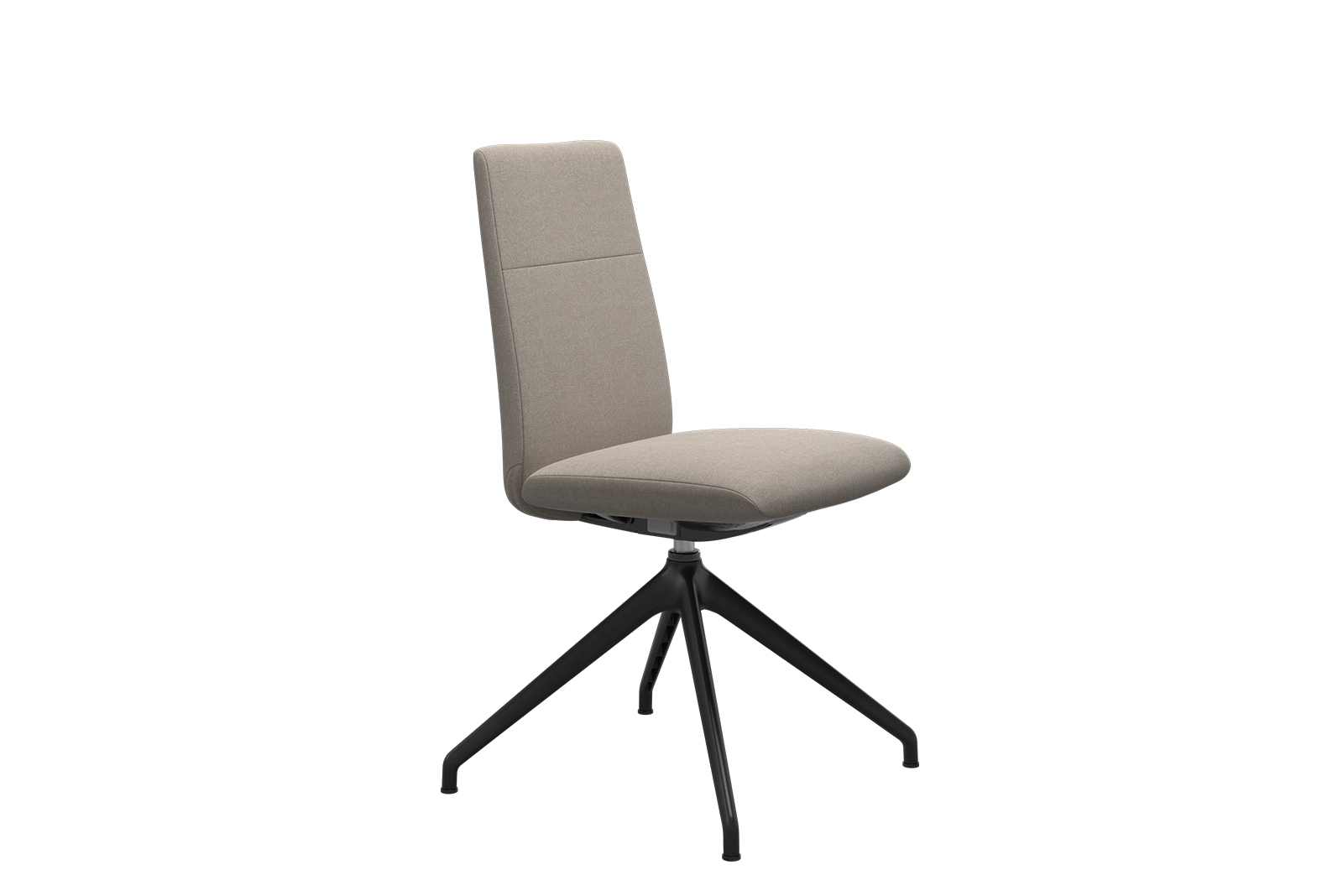 Chilli spisestol I tekstil Tulip Light Beige, medium sete med sort understell.
