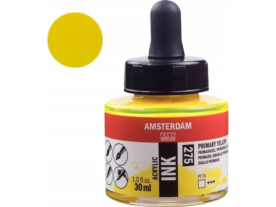 Amsterdam Acrylic Ink Bottle Primary Yellow 275