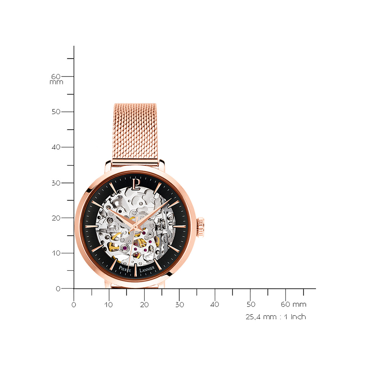 Montre Pierre Lannier femme automatique acier rose