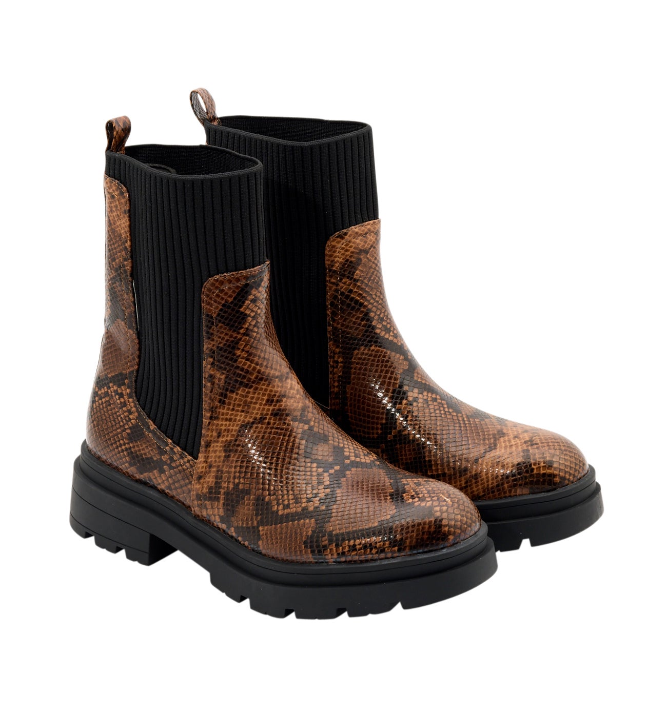 Boots python à plateforme - Imprimé multicolore