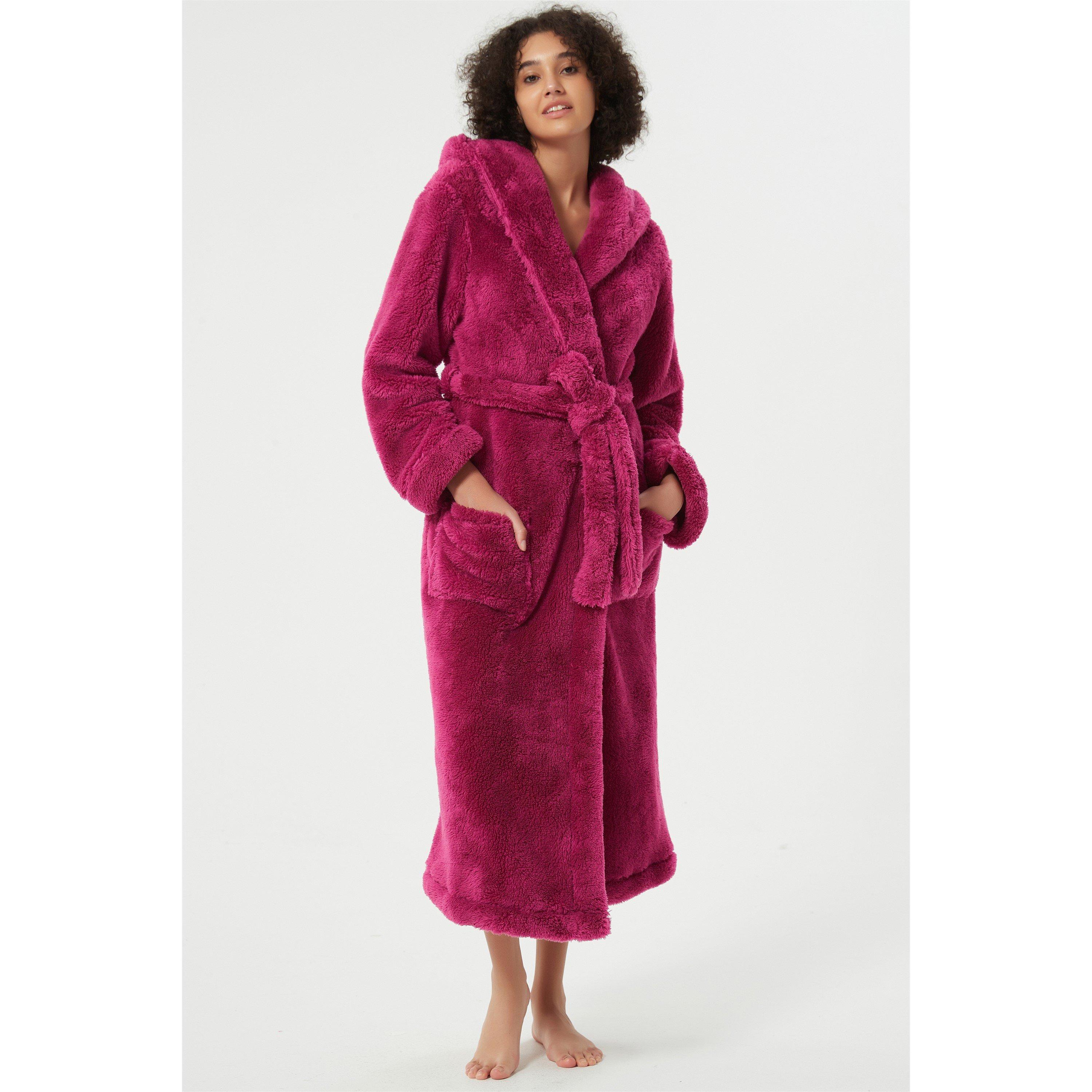 Linea Ladies Luxury Hooded Fleece Dressing Gown