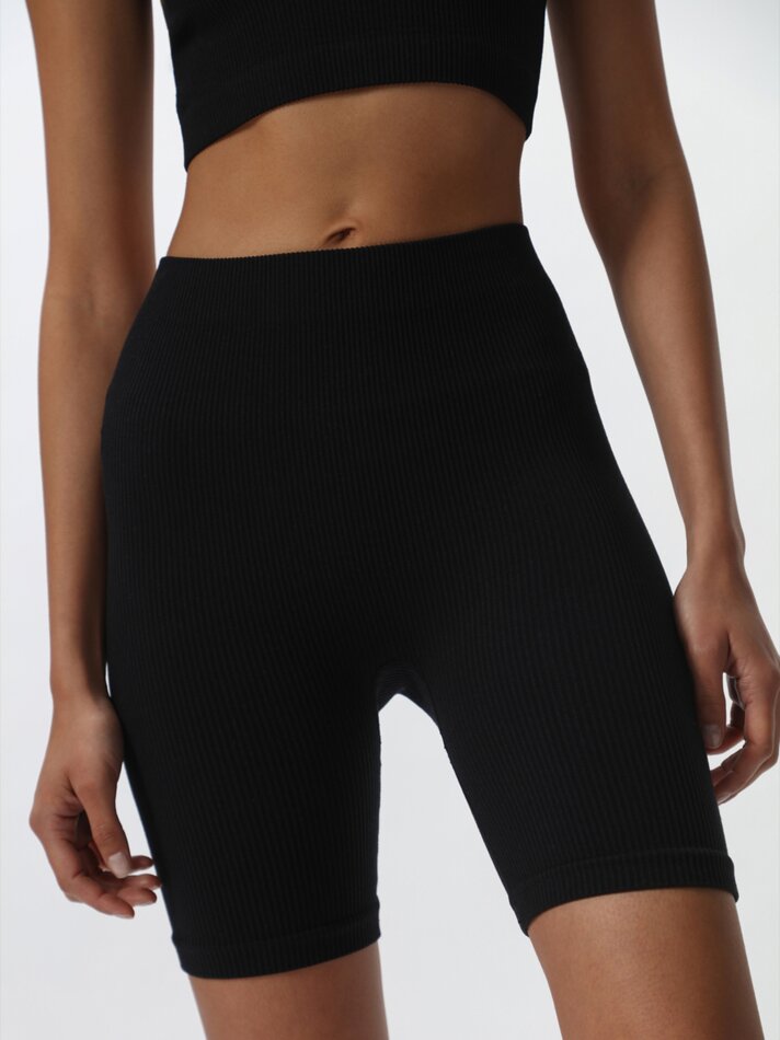 Calça legging de ciclismo sem costura - Preta