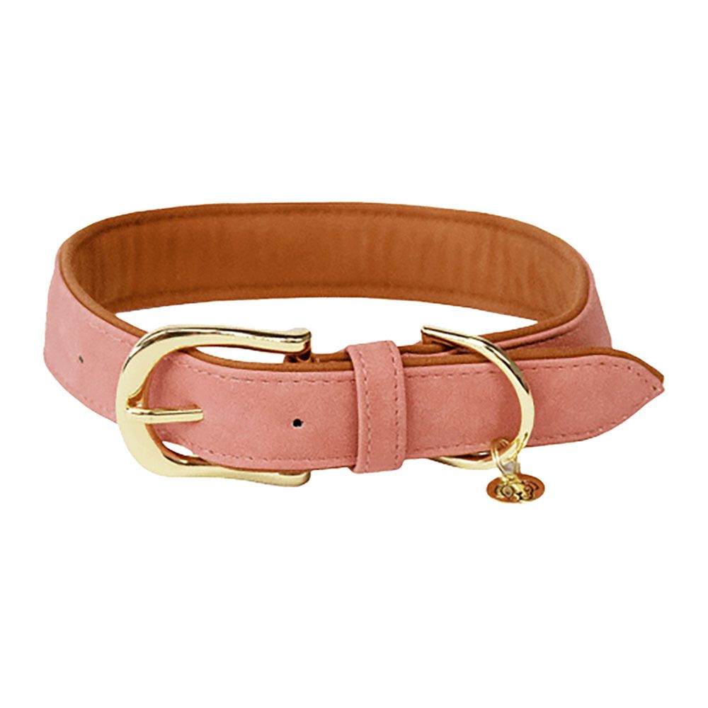 Kentucky CUIR VEGAN -  Collier pour chien peach/brown