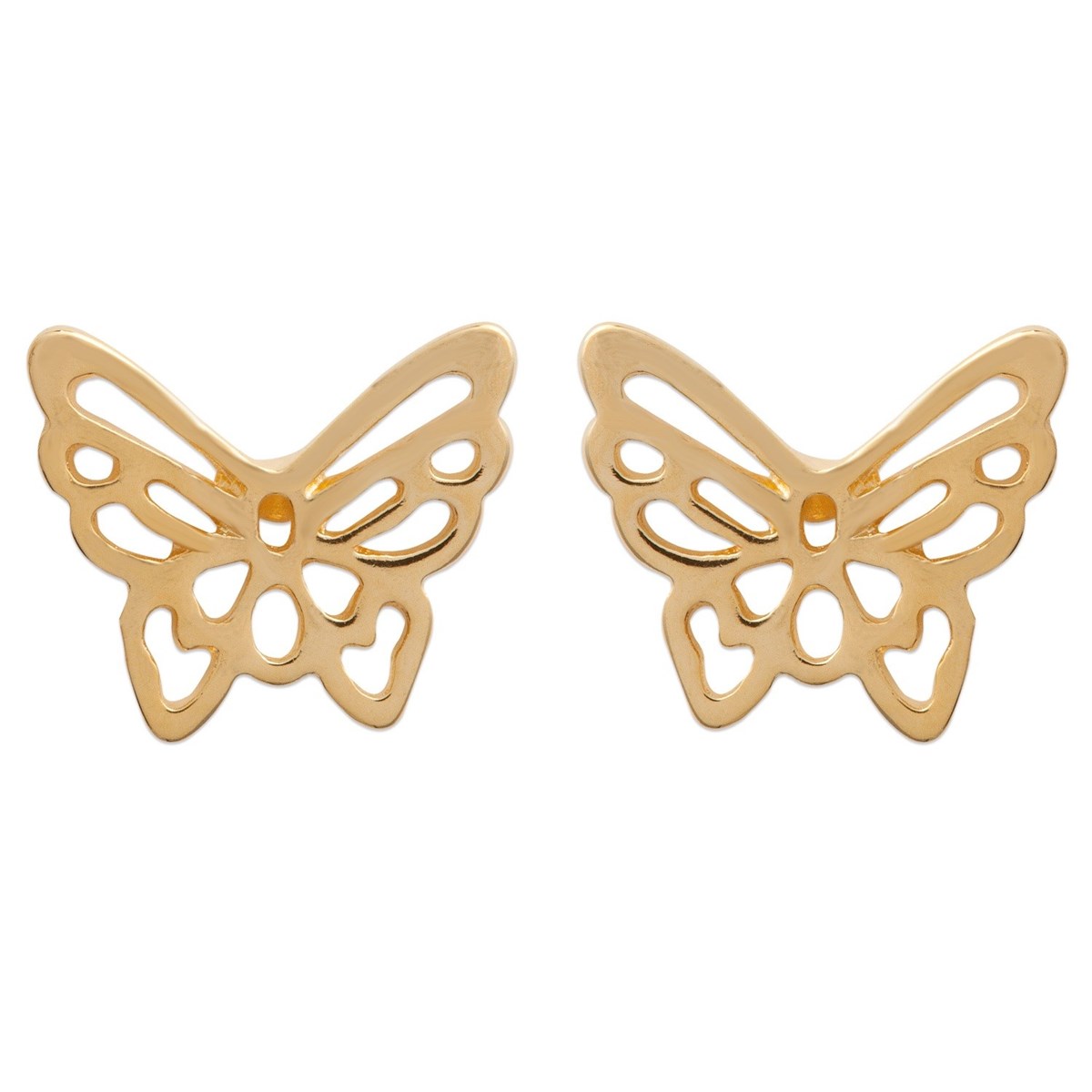 Boucles d'oreilles papillon ajouré Plaqué OR 750 3 microns