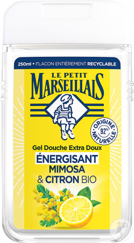 Le Petit Marseillais Gel Douche Extra Doux Énergisant Mimosa Et Citron Flacon 250ml