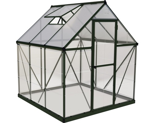 Palram Kas – Canopia Hybrid 6x6 incl. zware stellingen en fundering 185 x 186 cm groen