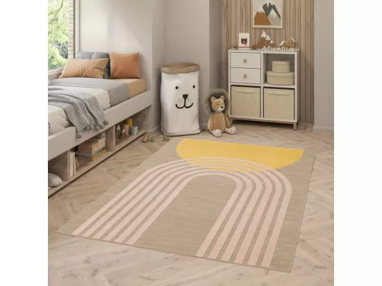 Tuli - Tapis contemporain à motif géométrique - Jaune moutarde - 160x230cm