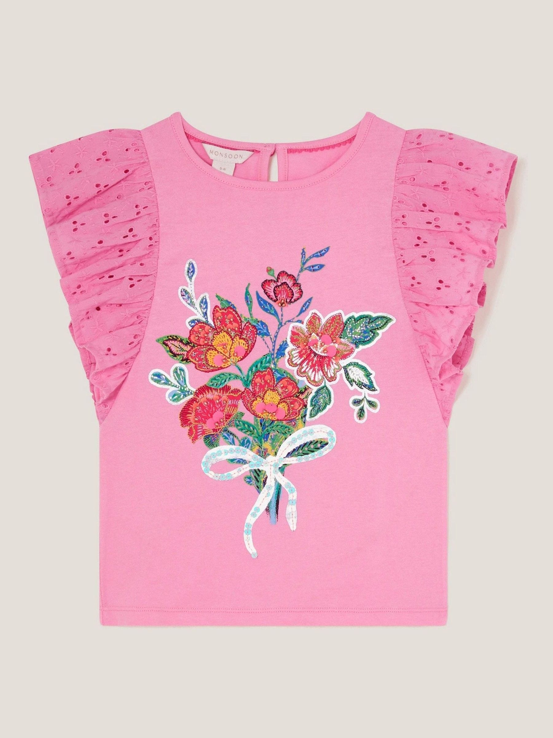 Monsoon Floral Print Bouquet Broderie Frill Blouses