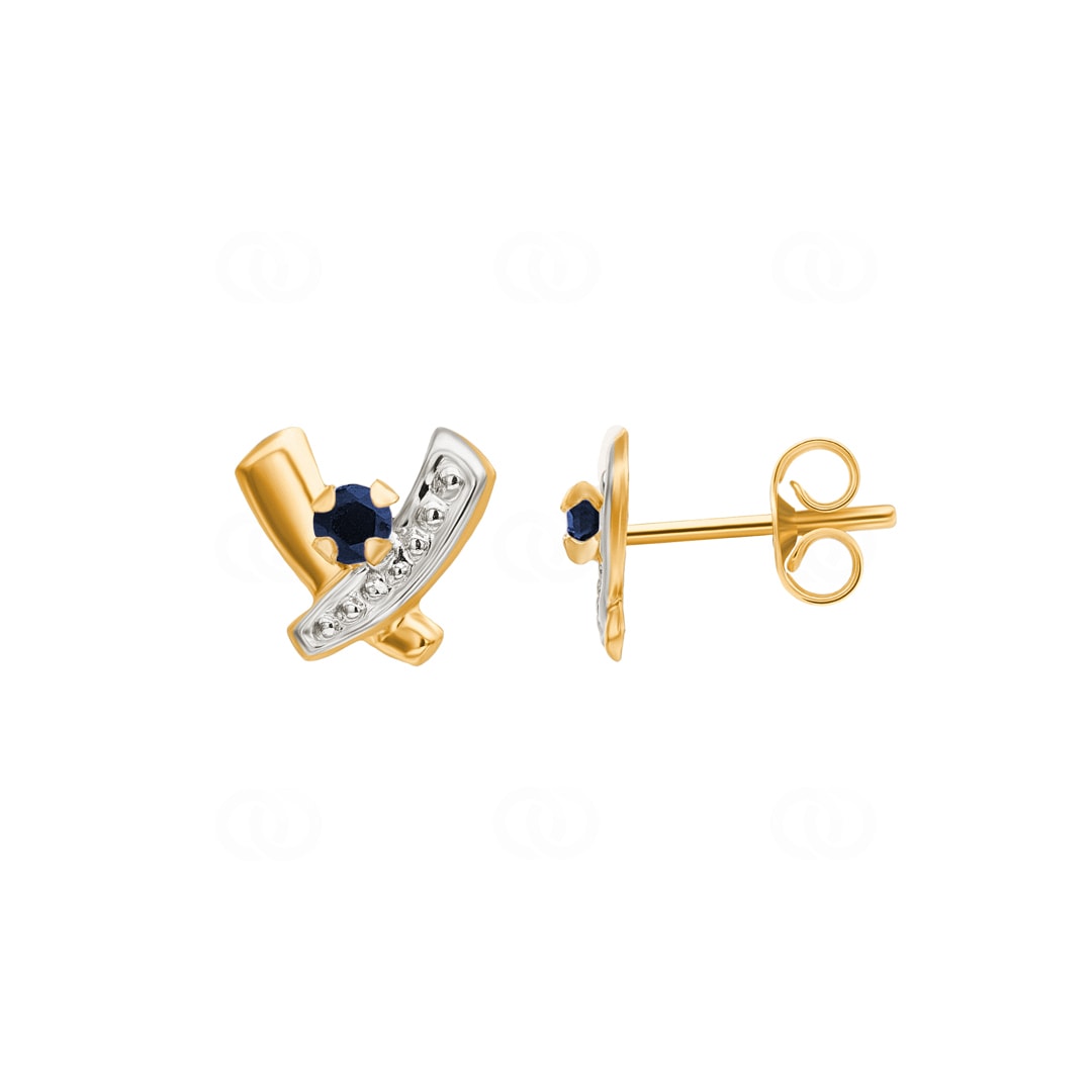 Ohrstecker 750/18 K Gelbgold mit Saphir