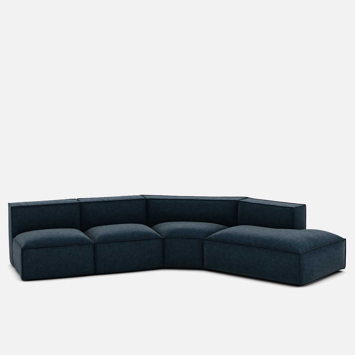 LA REDOUTE INTERIEURS<br>Sofá reto de 4 peças de veludo Seven