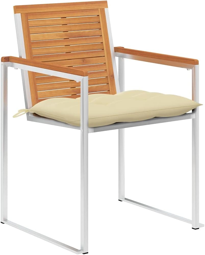 Gartenstühle 6 STK. mit Kissen Massivholz Akazie Sitzmöbel für Draußen Outdoor-Stühle für Innenhöfe
