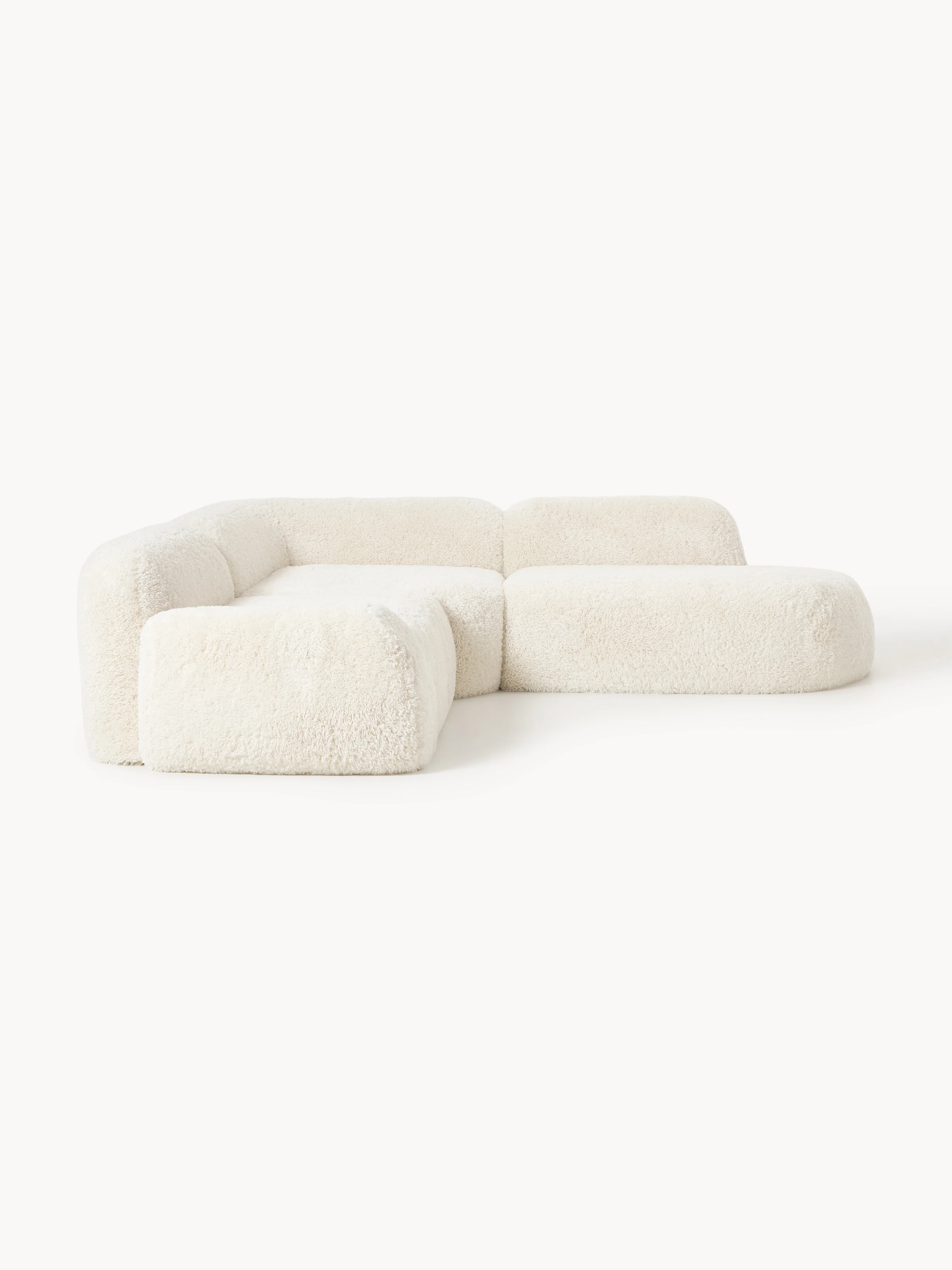 Modulaire teddy hoekbank Wolke (4-zits) met chaise longue