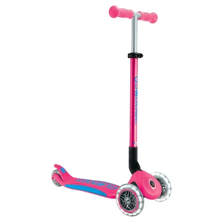 Authentic Sports Globber Primo Foldable Plus Lights fuchsia pink-hellblau, mit Leuchtrollen