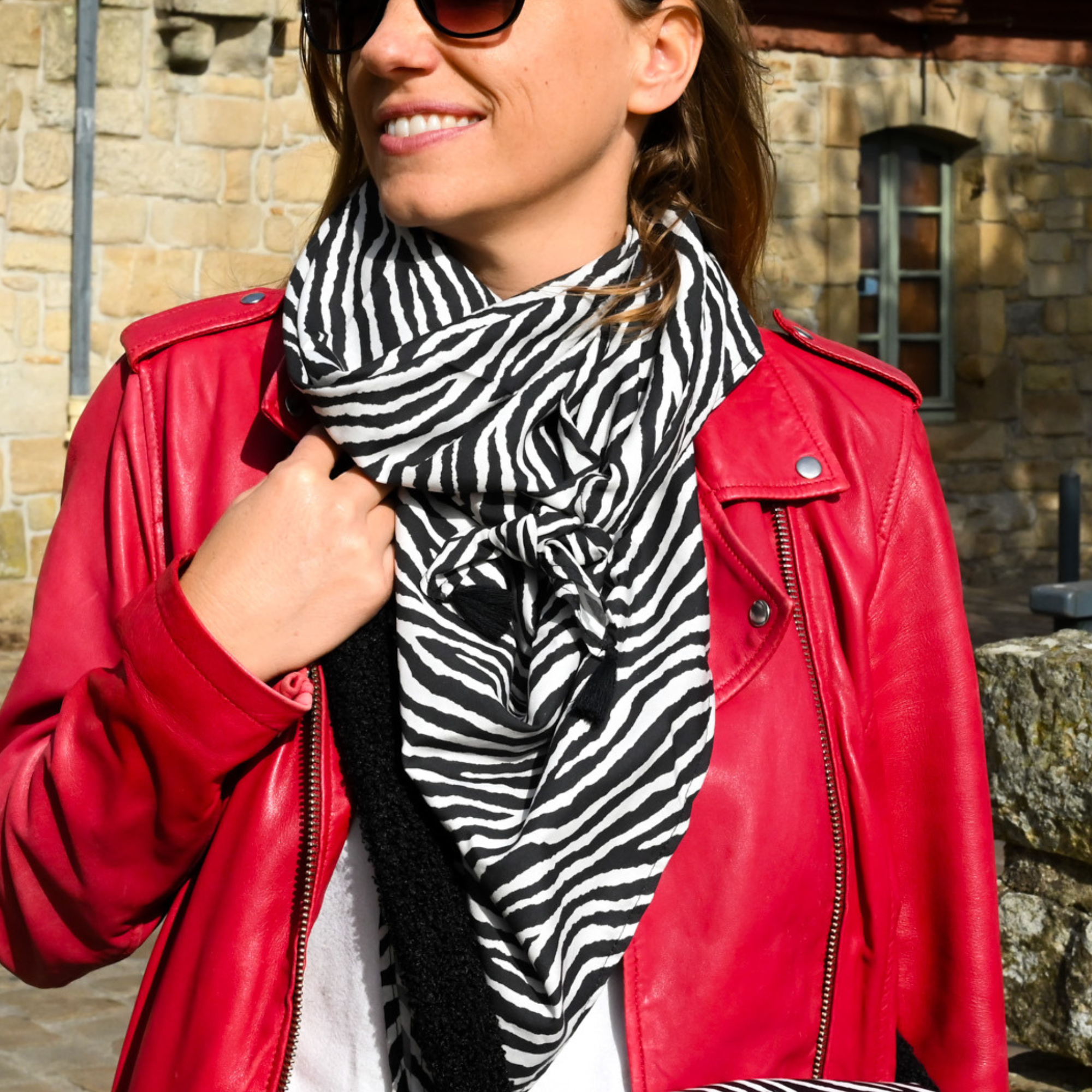 Foulard Pompon Zèbre
