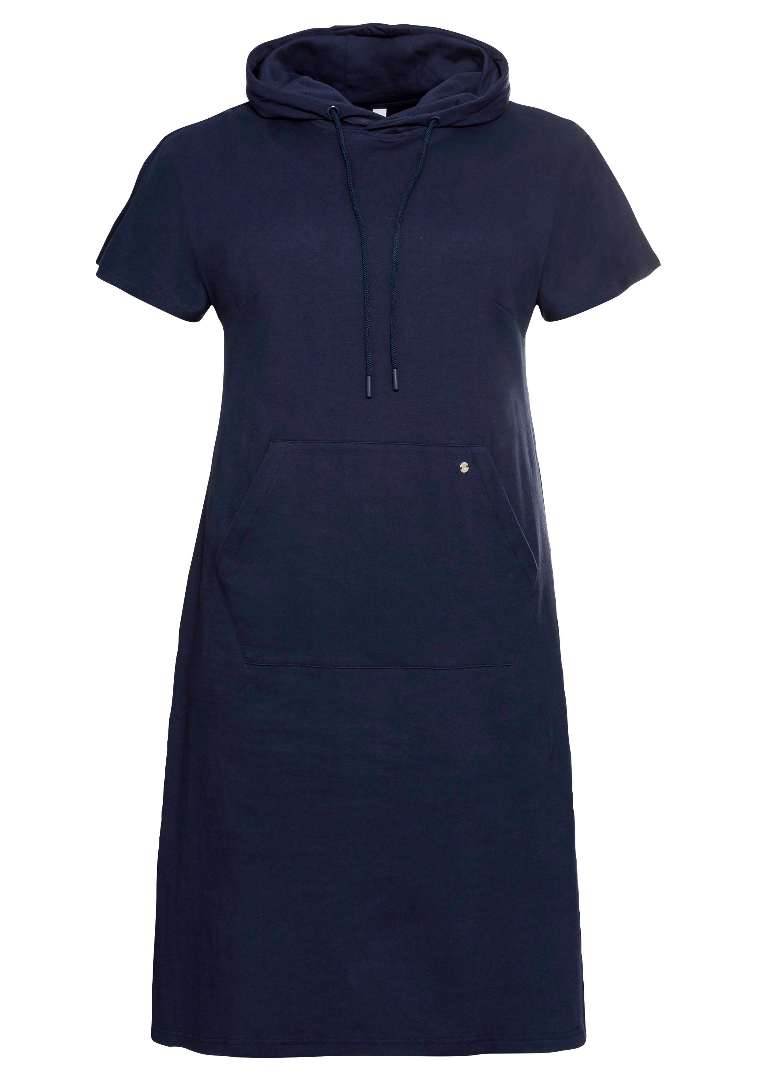Shirtkleid mit Kapuze und Kängurutasche