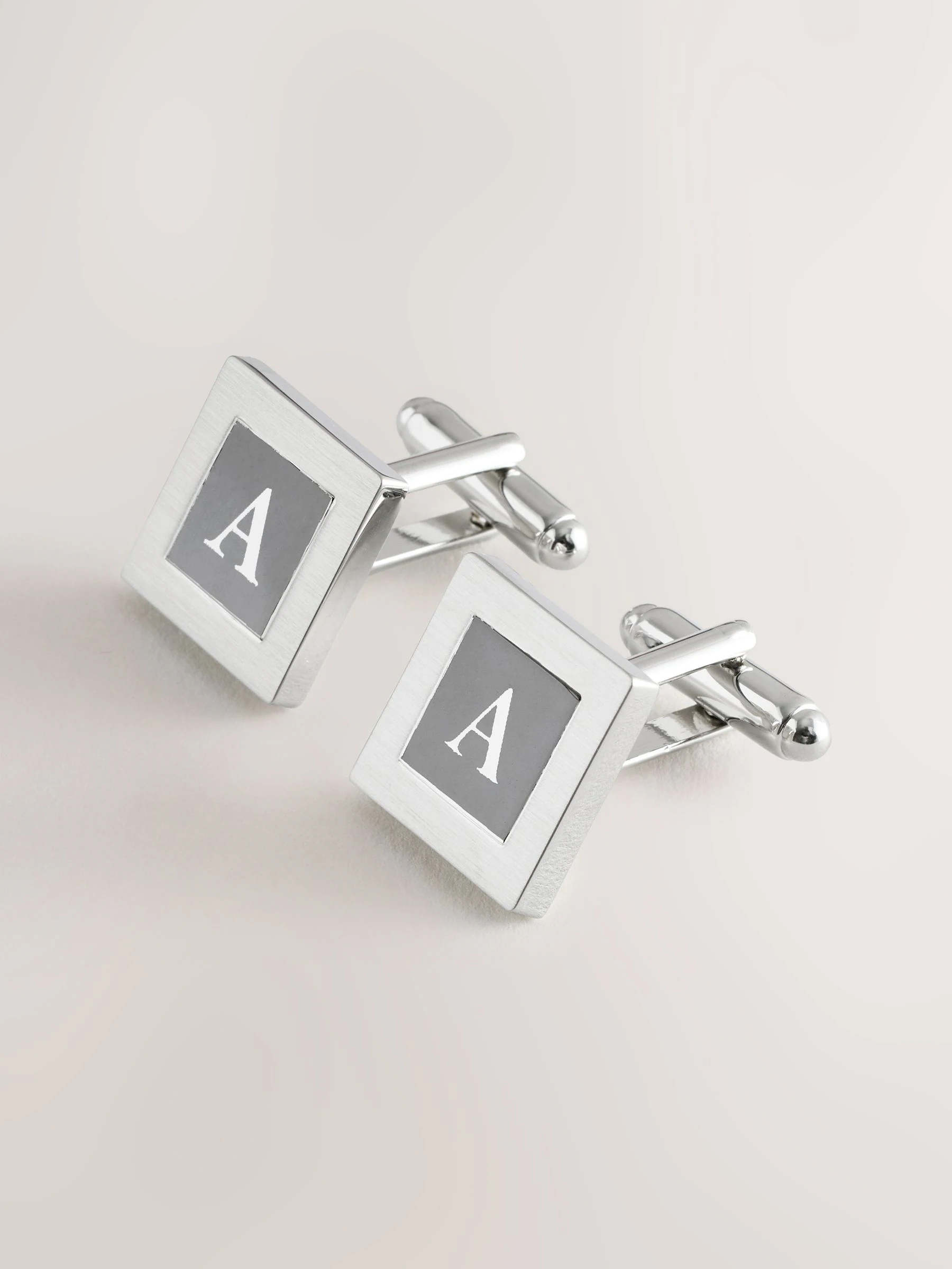 Zilver/zwart - Monogram Cufflinks