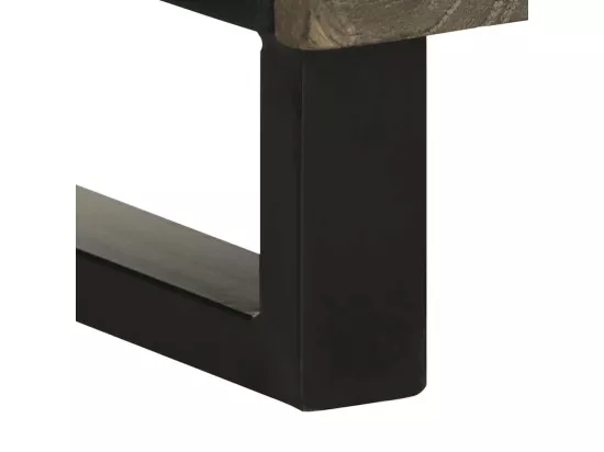 Armoire de salle de bain noir 38x33x160 cm bois massif manguier