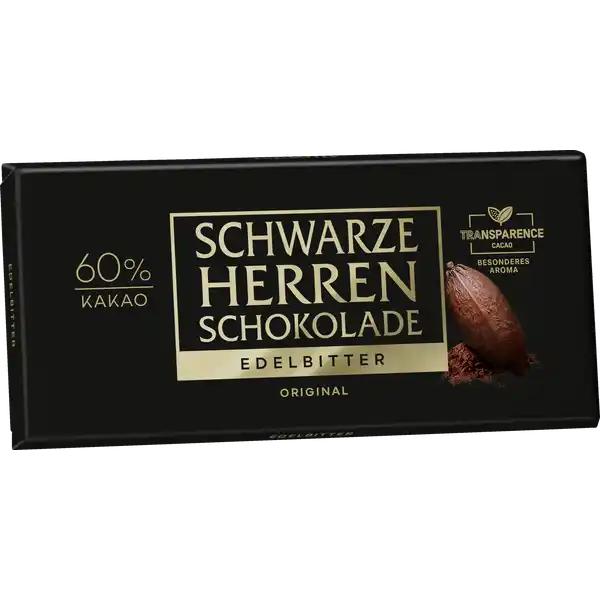 Schwarze Herren Schokolade Edelbitter