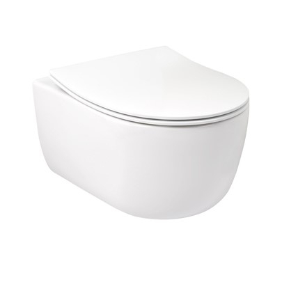 Plieger Kansas Compact randloos toilet met softclose & quick release slimme zitting wit
