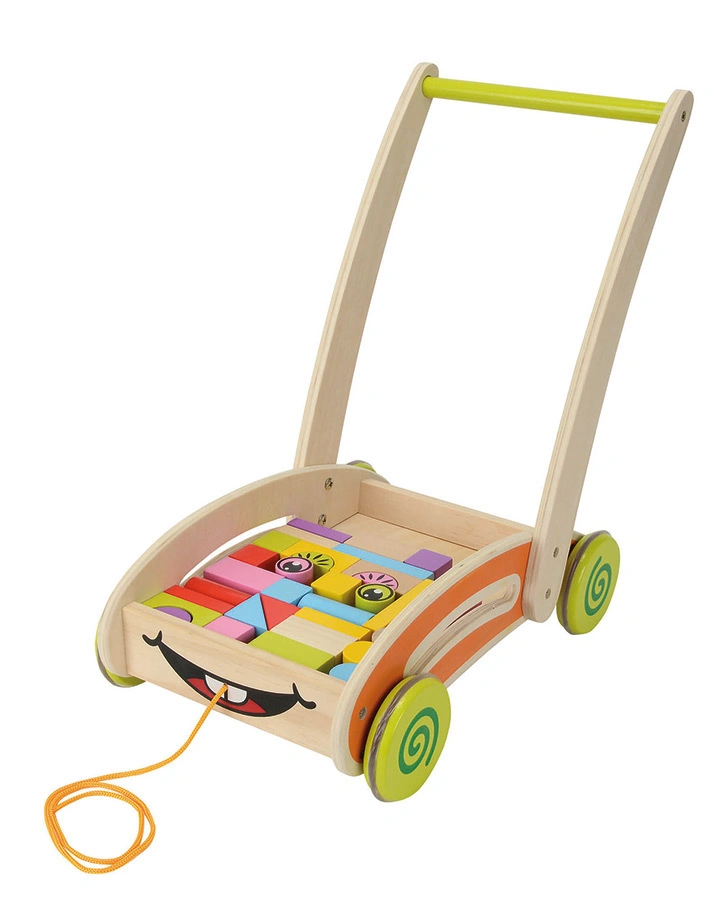 Spiel- und Lauflernwagen SMILEY 36-teilig aus Holz in bunt