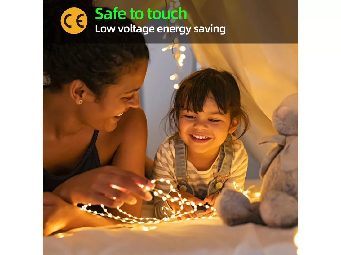 800 LED, lumière chaude LED, étanche, lumières de Noël, norme européenne, 80 mètres