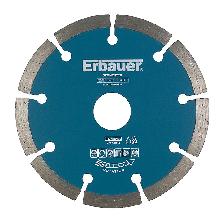 Disque diamant discontinu Erbauer 115x22,2 mm