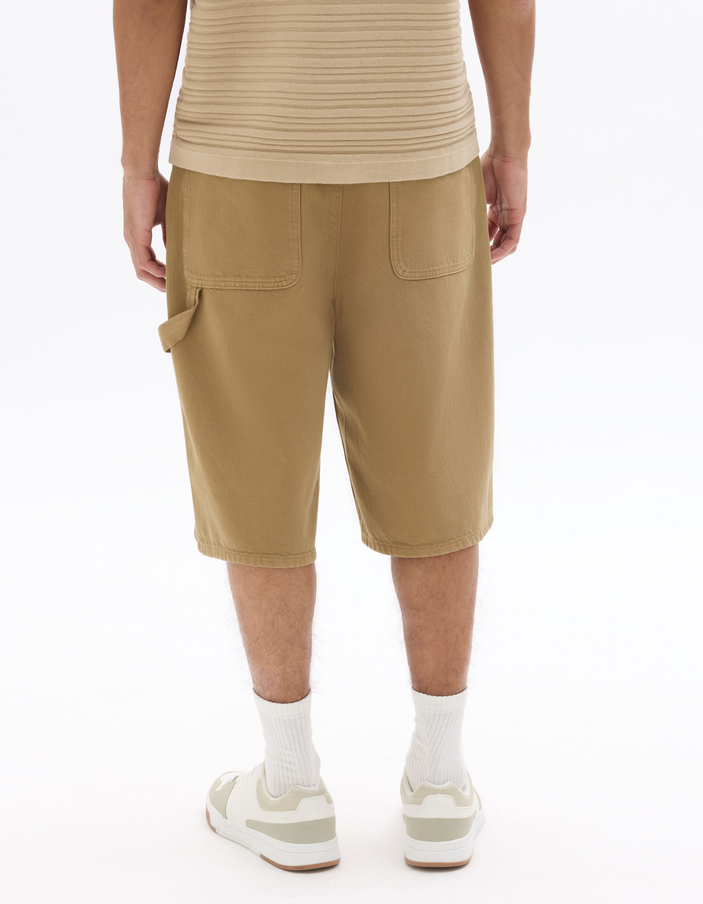 Bermuda loose 100% coton épais - beige