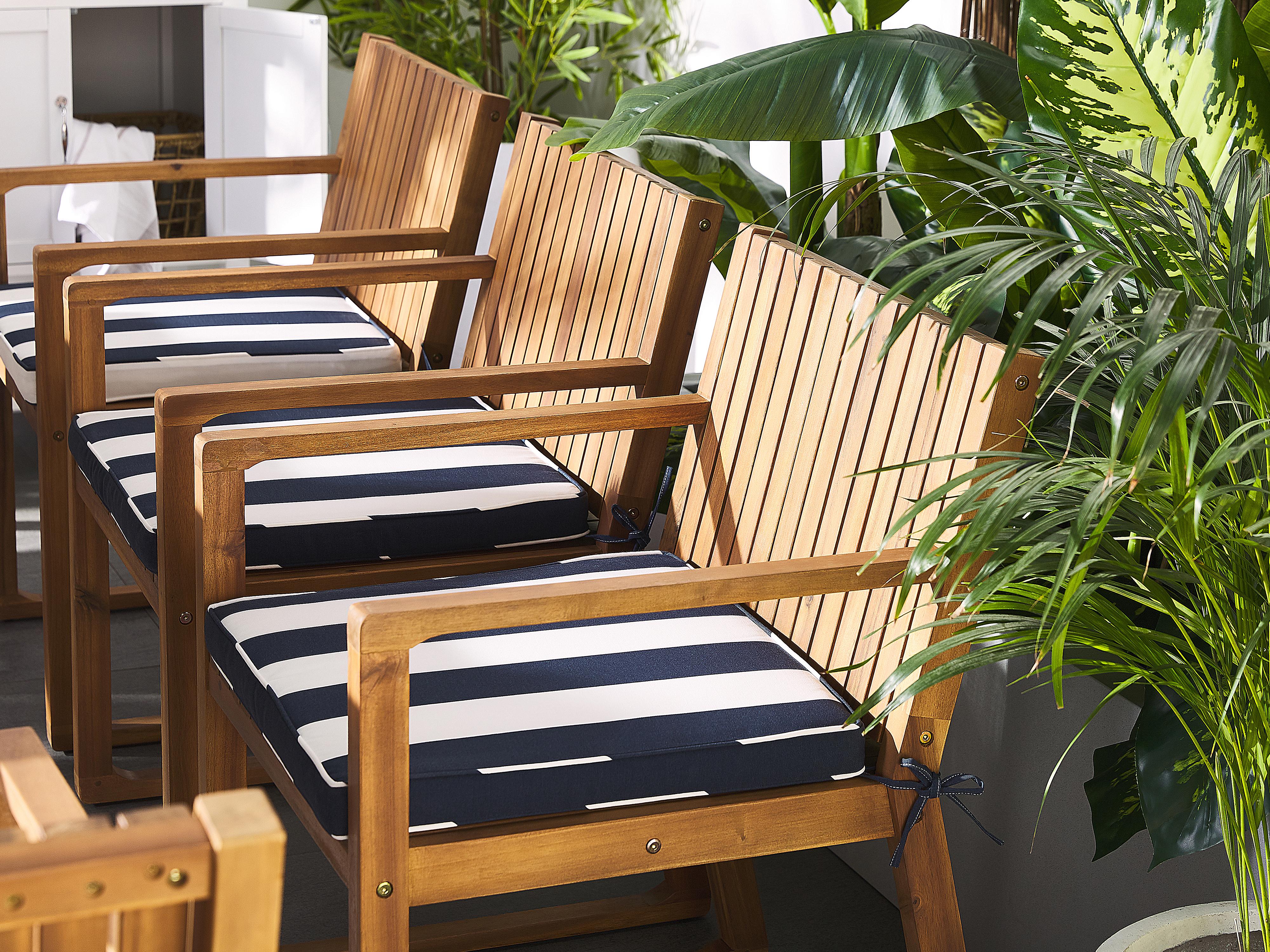 Set van 8 tuinzitkussens SASSARI 46 x 46 cm Marineblauw