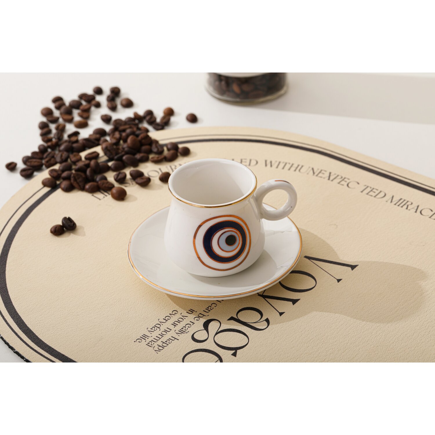 12-Teilig Kaffeeset aus Porzellan 6x Kaffeetasse 6x Untertasse klein w