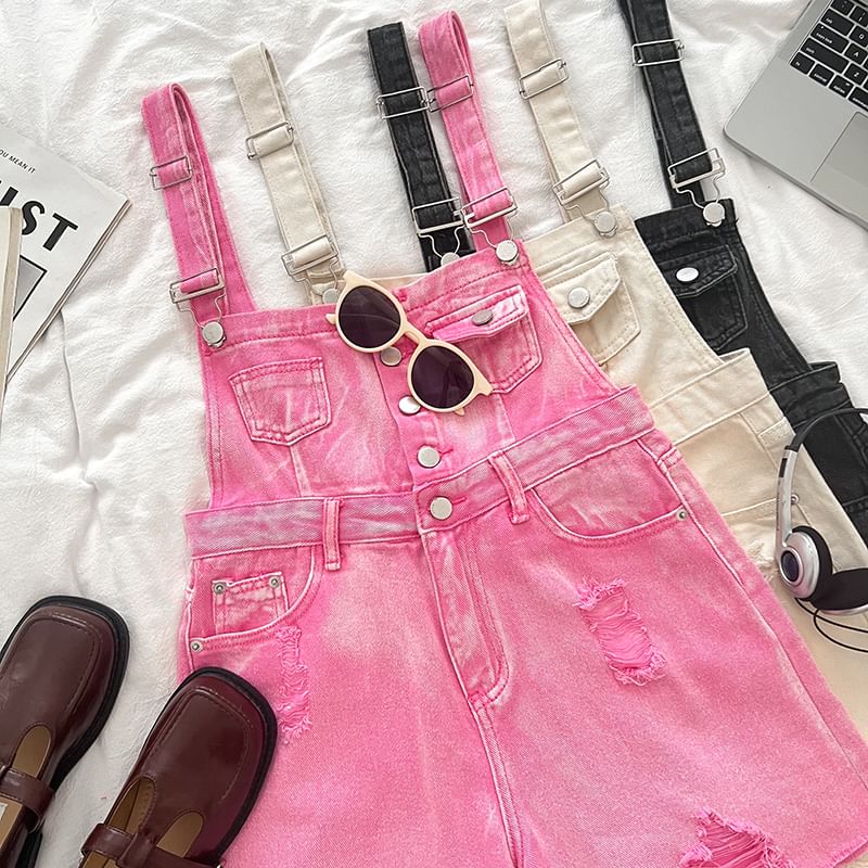 Babique - Versleten wijde denim romper