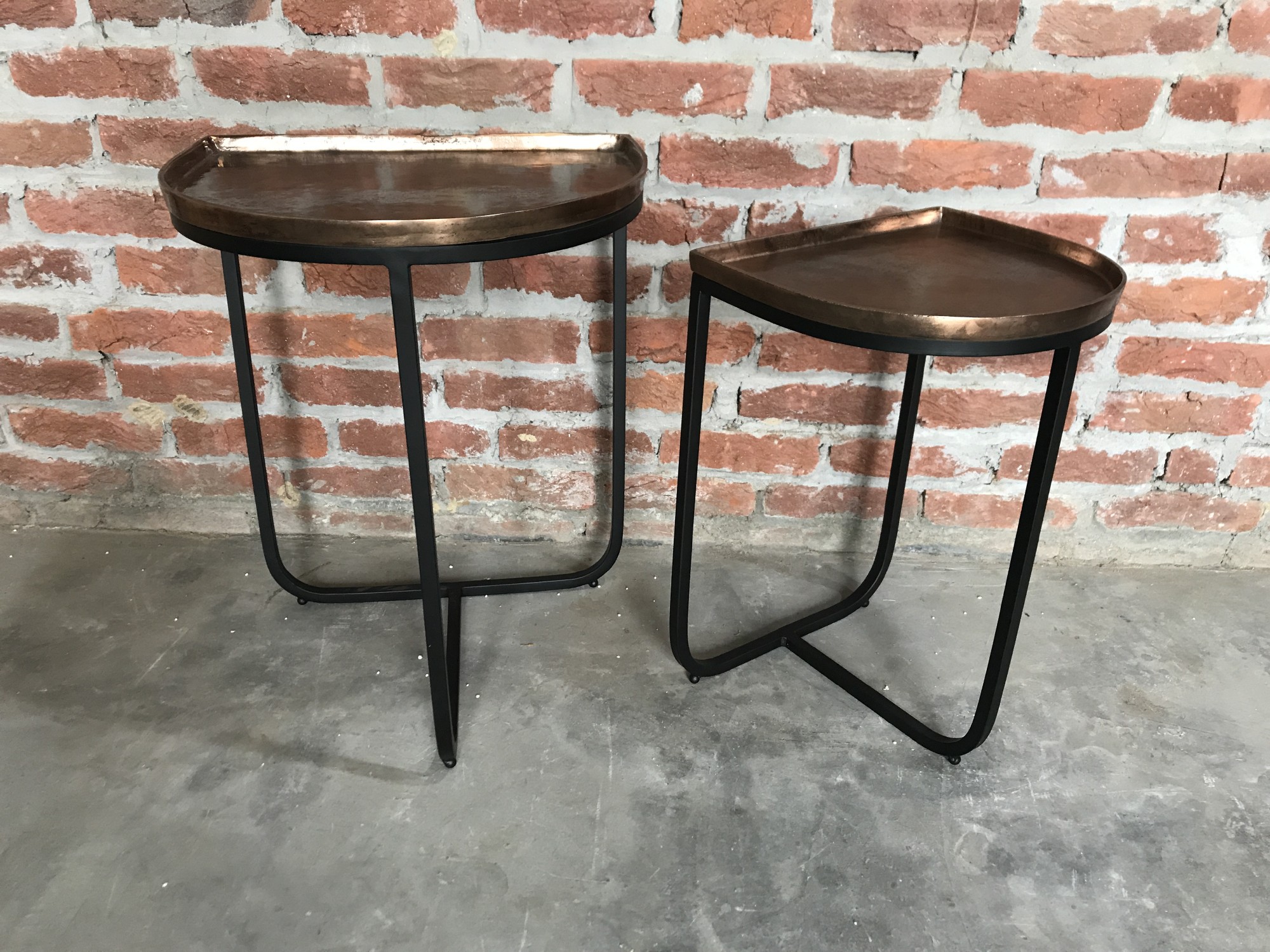 2er-Set Tisch 'Nilay', kupfer, schwarz von fischer's lagerhaus