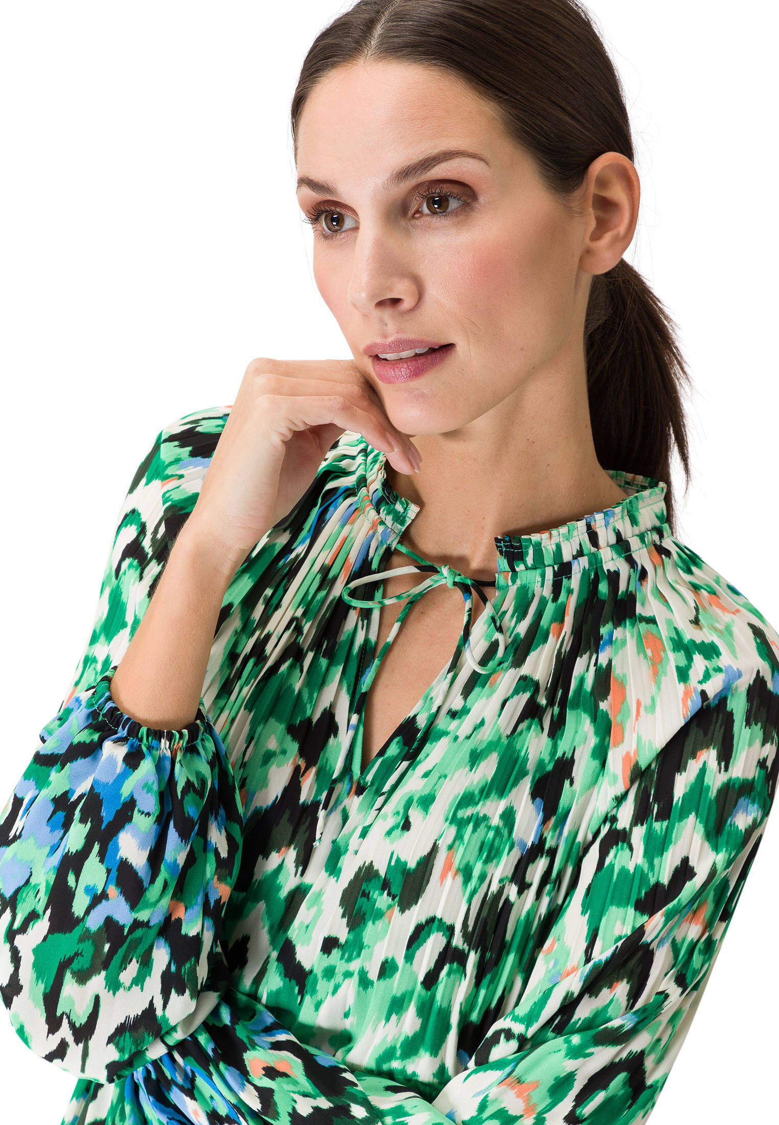 zero| Damen Bluse mit Bindedetail