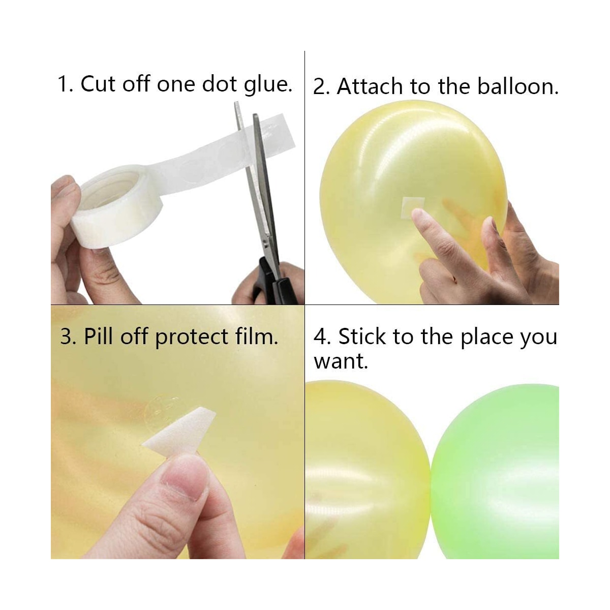 Monteringssett for plastballonger 15 deler Hvit