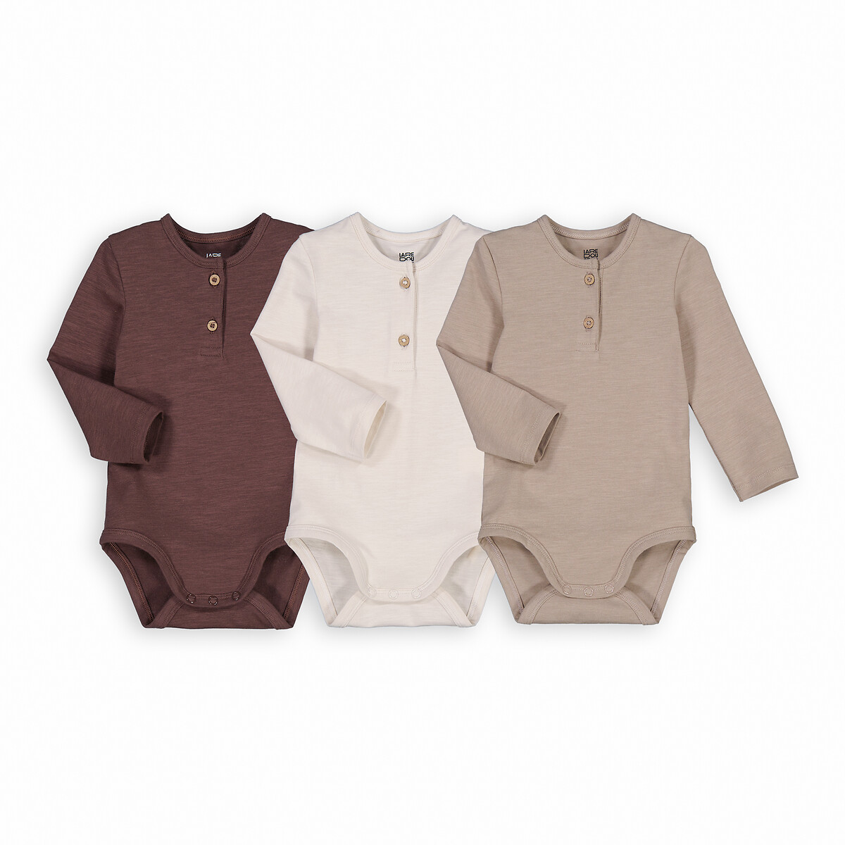 COLEÇÃO LA REDOUTE<br>Conjunto de 3 bodies lisos