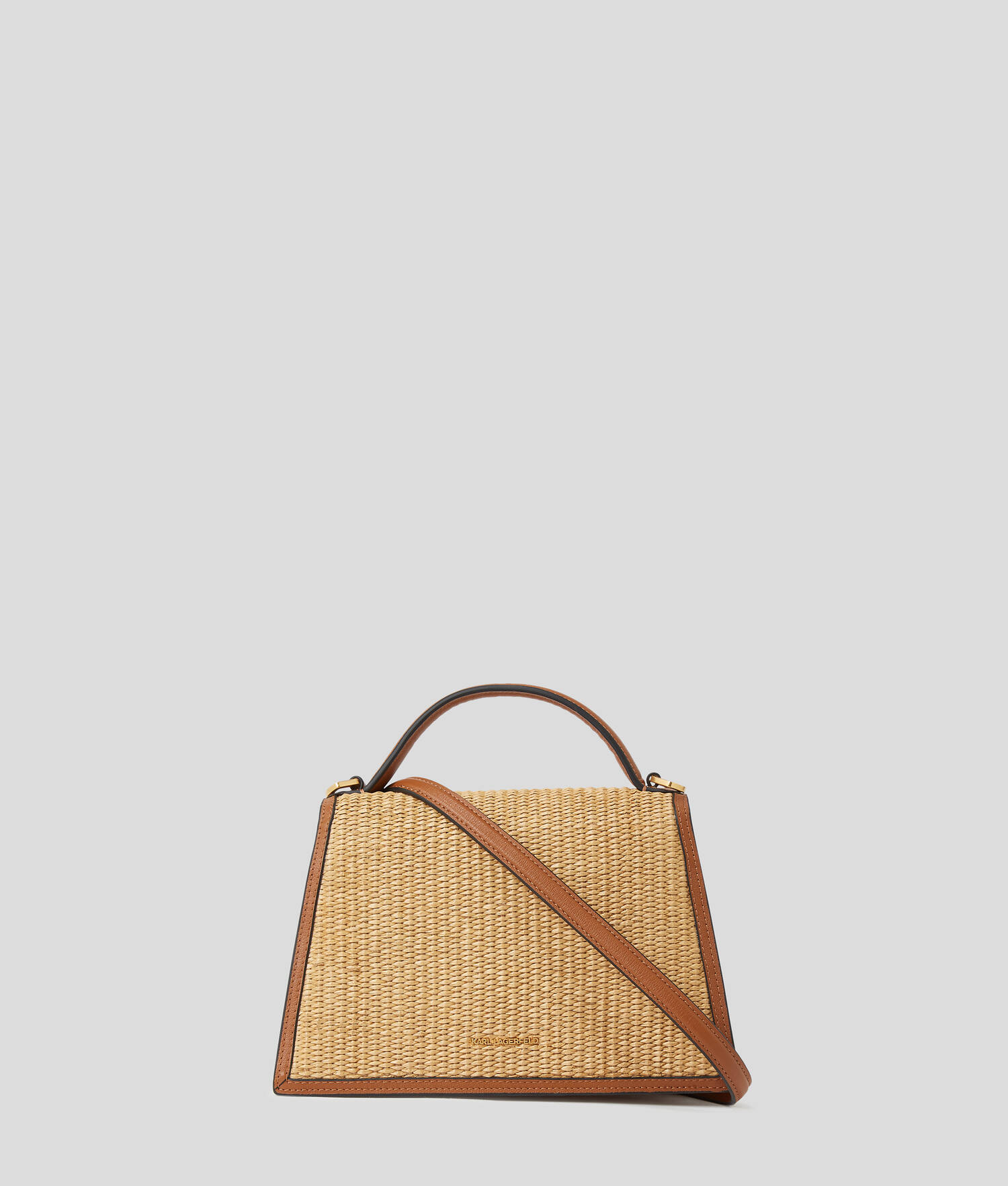 PETIT SAC BANDOULIÈRE EN RAPHIA K/SIGNATURE - Naturel-Tan