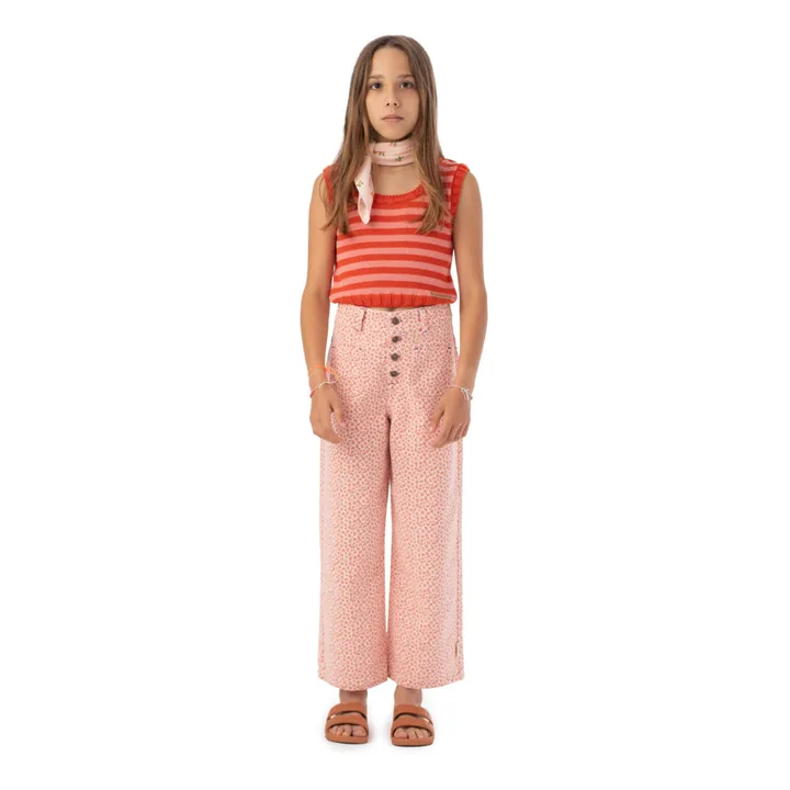 Piupiuchick Pull Sans Manches Rayure Coton Bio | Rouge