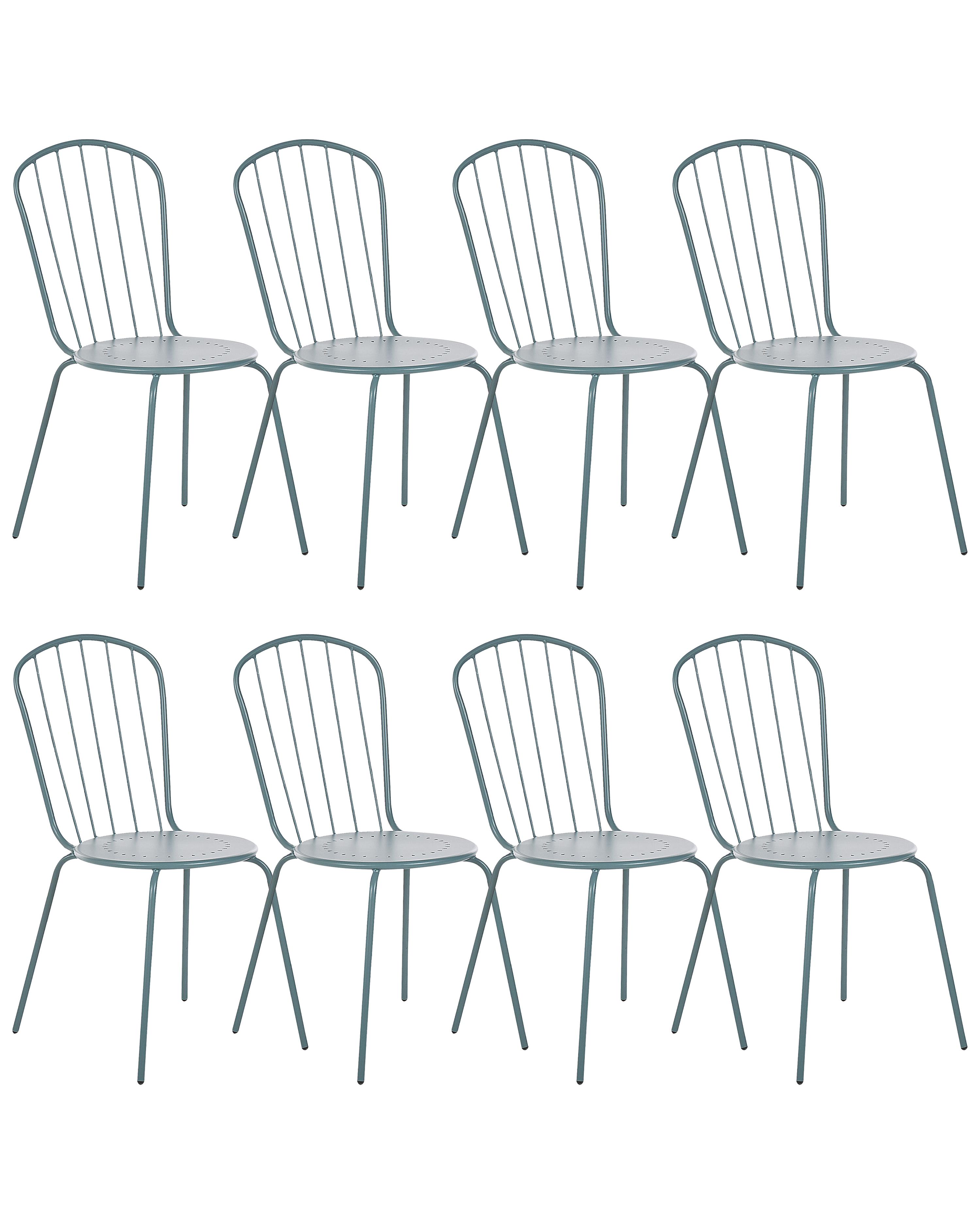 Set van 8 stoelen CALVI Metaal Lichtblauw